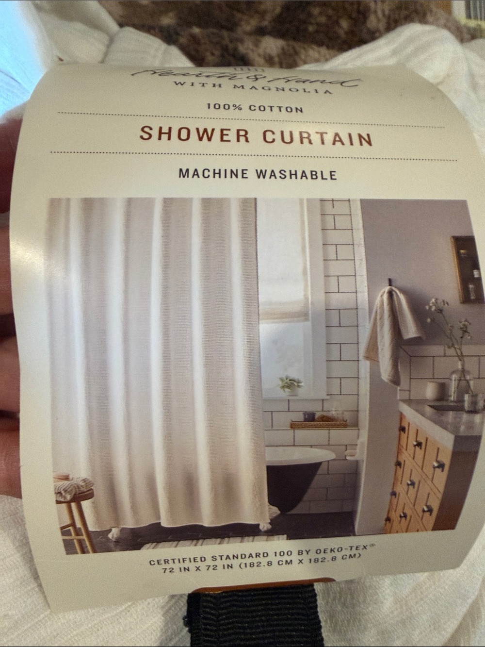Hearth & Hand Magnolia Sour Cream Matelasse Shower Curtain